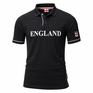 England National Team Polo Shirt Mens XL Black Soccer Football St Georges Cross